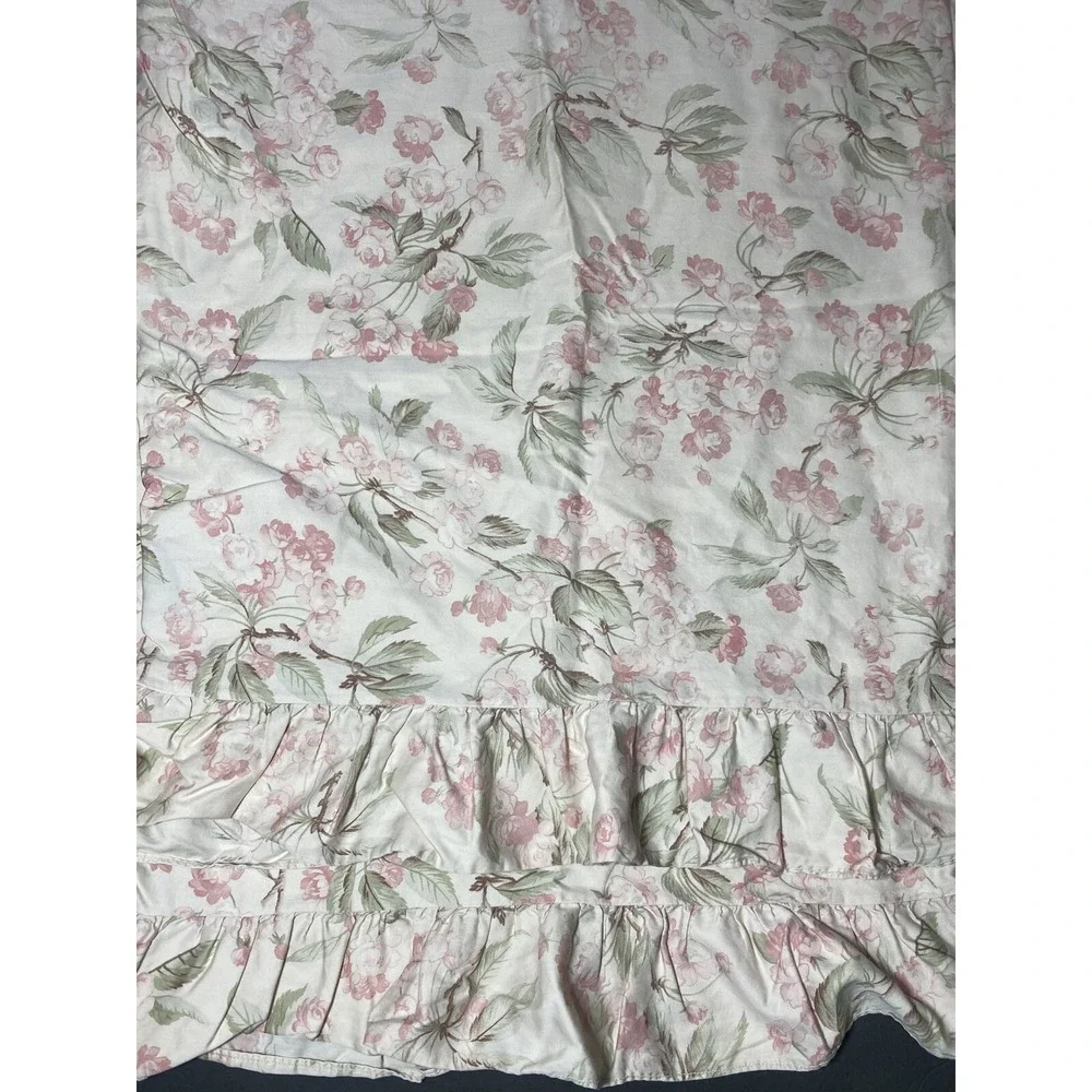 Ralph Lauren BELMONT OAKS Pillowcase Set KING Floral Ruffle ITALY Pair Vtg Shams